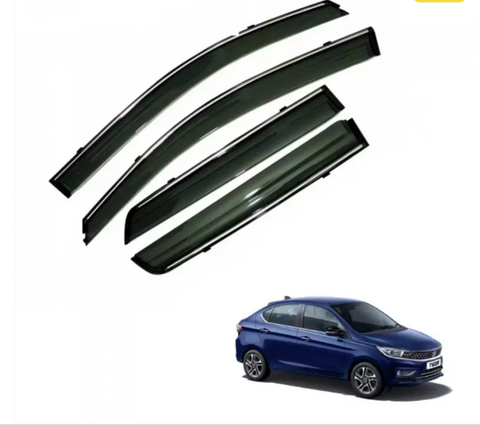 Chrome line door visor for tata tigor
