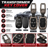 DOSSNIK Metal Car Key Cover for Tata Nexon, Harrier, Safari, Altroz, Punch, Tigor, Tiago EV | 4 Button Smart Key Case | Rugged Metal Key Protector Cover with Keychain | Black