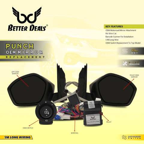 Punch OEM folding mirror kit