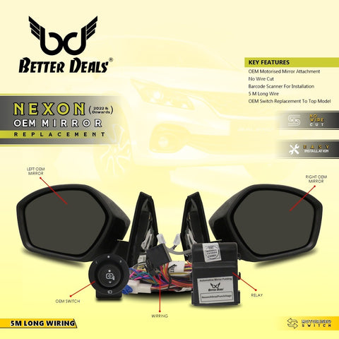 Nexon(2020 onwards) OEM folding mirror kit