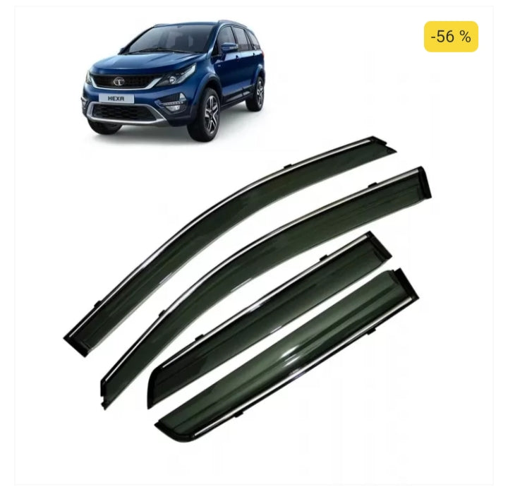 Tata hexa 2017 onwards car window door visor with chrome line