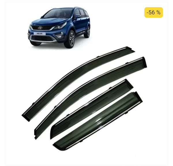 Tata hexa 2017 onwards car window door visor with chrome line