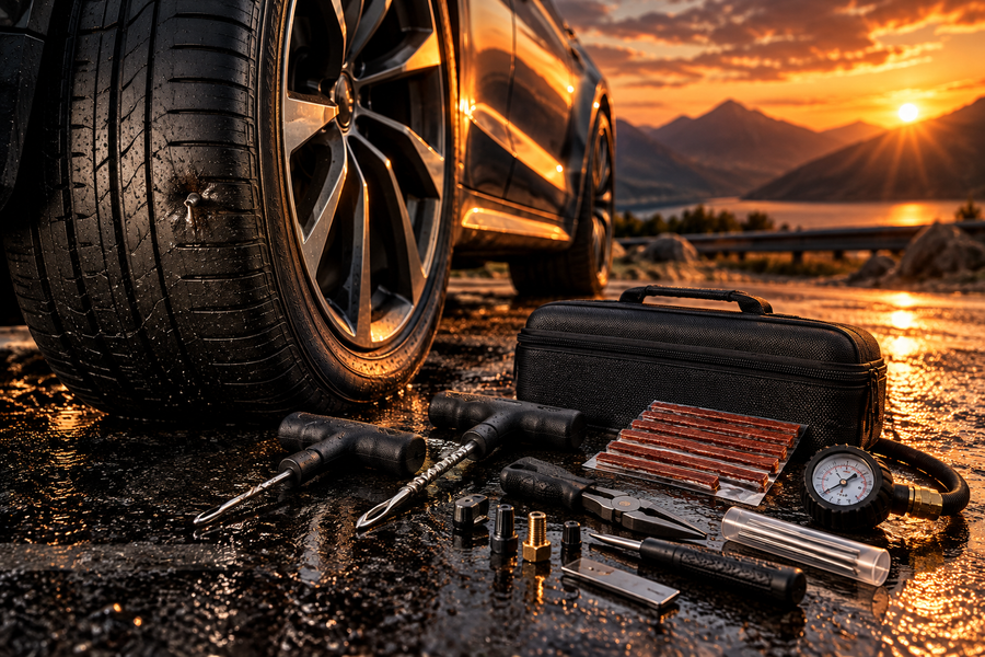 Car tyre puncture kit 