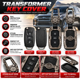 DOSSNIK Metal Car Key Cover for Tata Nexon, Punch, Altroz, Harrier, Safari, Tiago, Tigor, Hexa, Zest, Bolt, Aria | 3 Button Smart Key Case | Rugged Metal Key Protector Cover with Keychain | Black