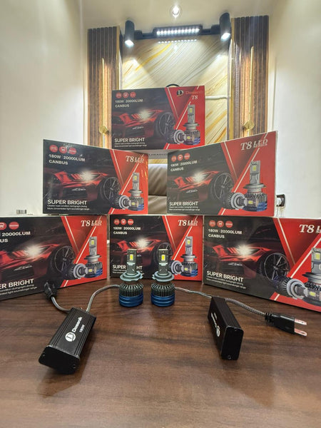 Dossnik T8 Series 180W LED Headlight | 6500K | 20000 Lumens | CANBUS Ready