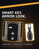 DOSSNIK Metal Car Key Cover for Maruti Suzuki Swift, Dzire, Ertiga | 3 Button Smart Key Case | Rugged Metal Key Protector Cover with Keychain | Black