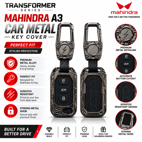 Dossnik Transformer Series  Premium Metal Car Key Cover – Full Protection