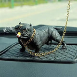 Car dashboard smokey pitbull dog